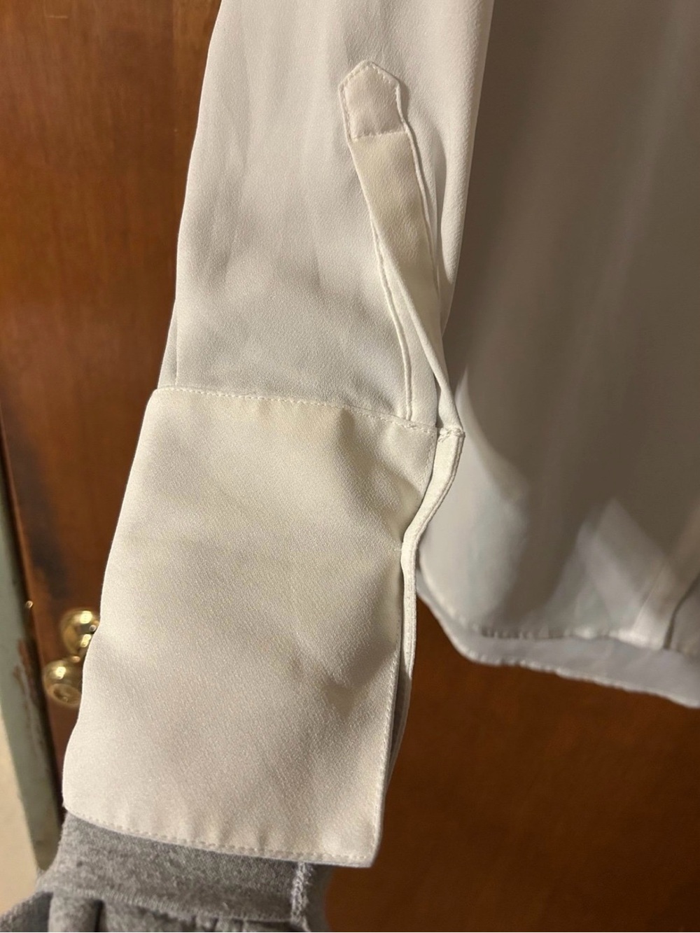 Victoria Beckham for Target Cream Button-Front Long Sleeve Blouse - Picture 3 of 7